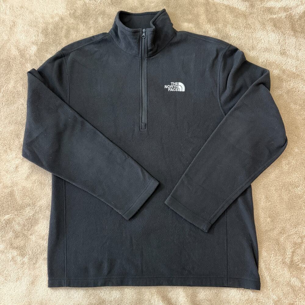 The North Face Men's TKA Glacier 1/4 Zip Sweater Jacket Medium M Black Gorpcore
